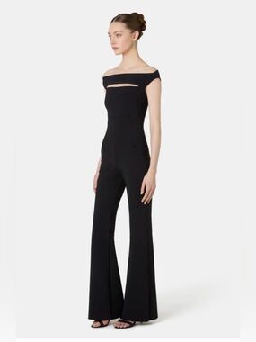 La Petite Robe di Chiara Boni Off Shoulder Cutout Jumpsuit Formal Evening NWOT